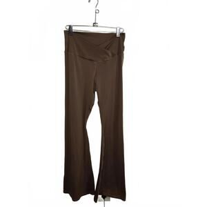love wish Brown Yoga Pants with Cross Waistband Detail Size L